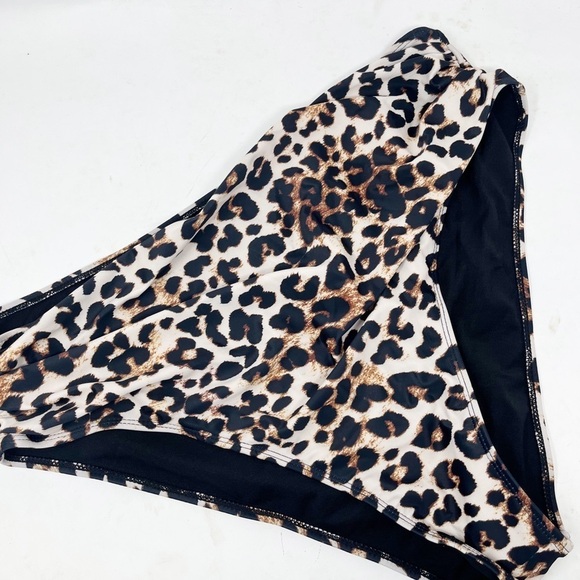 Shein Plus Size Bikini Set Animal Print Bottoms Black Ruffled Top Plus Size 4XL - Picture 9 of 12